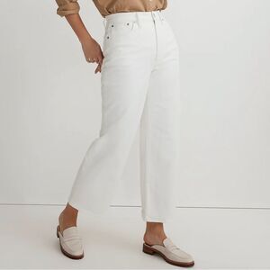 Madewell Perfect Vintage Wide Leg Crop Jeans Size 33 High Rise in Tile White NWT